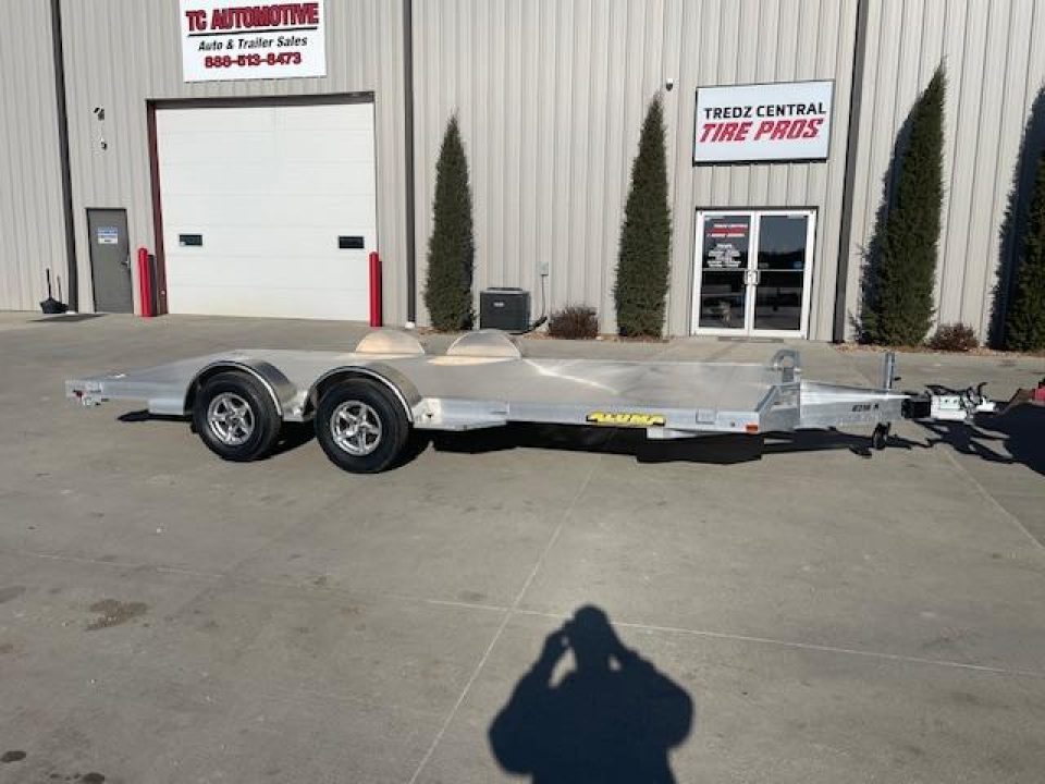New 2025 Aluma 8218TA-EL-R-RTD Car Hauler Tandem spread Axle slide in ramps