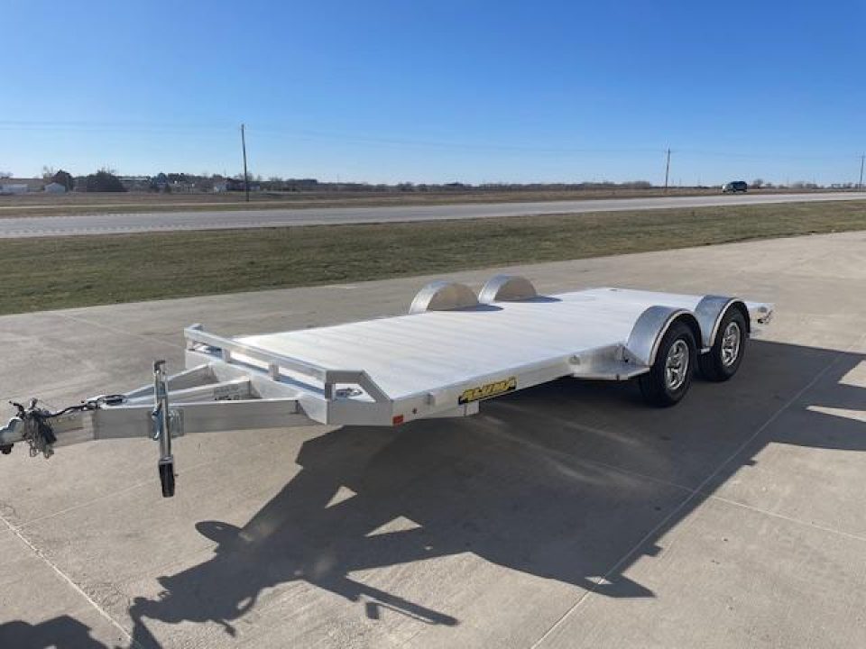 New 2025 Aluma 8218TA-EL-R-RTD Car Hauler Tandem spread Axle slide in ramps