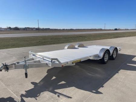 New 2025 Aluma 8218TA-EL-R-RTD Car Hauler Tandem spread Axle slide in ramps