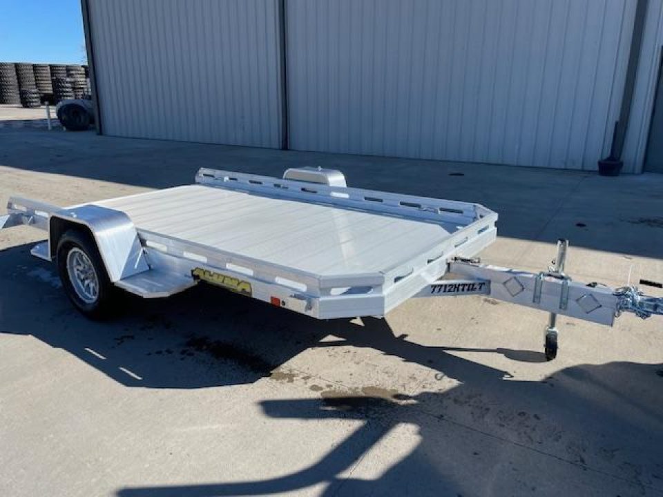 New 2026 Aluma 7712H Tilt Bed Utility Trailer 77x12 Utility Trailer