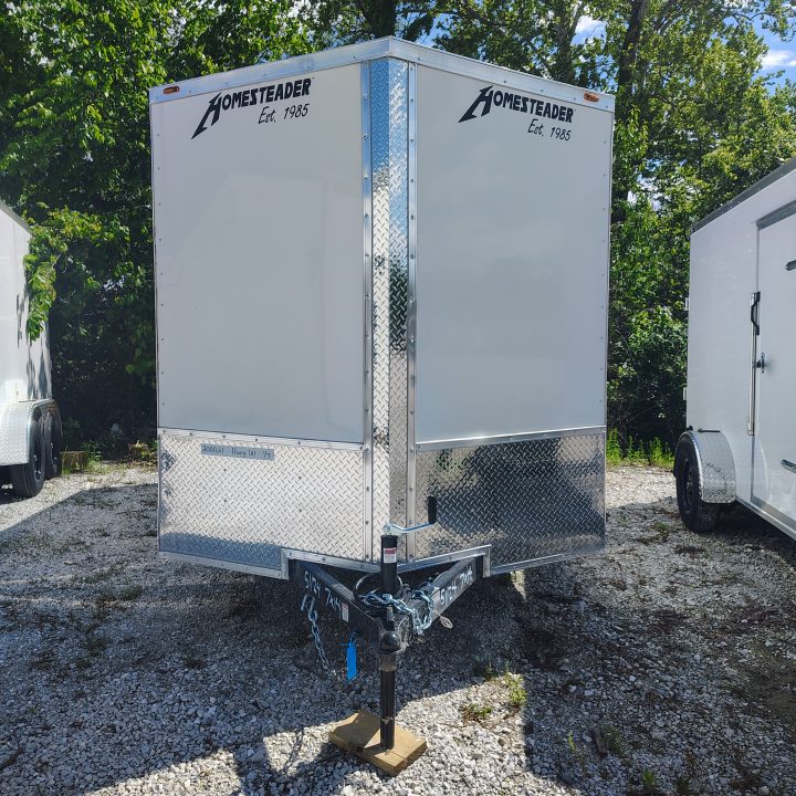New 2026 Homesteader Trailer 7x14 TA, 6'6" interior height, 3.5k axles, .080 polycore exterior with barn doors Cargo / Enclosed Trailer