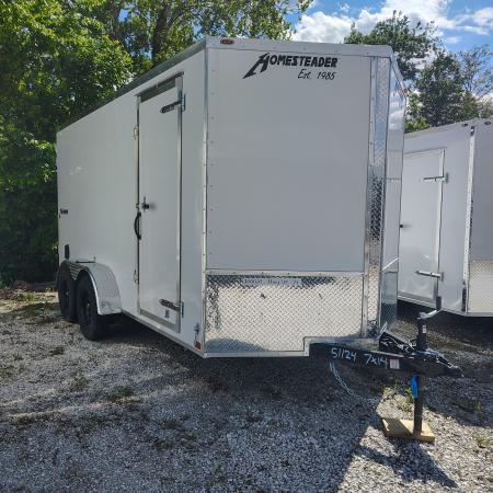 New 2026 Homesteader Trailer 7x14 TA, 6'6" interior height, 3.5k axles, .080 polycore exterior with barn doors Cargo / Enclosed Trailer