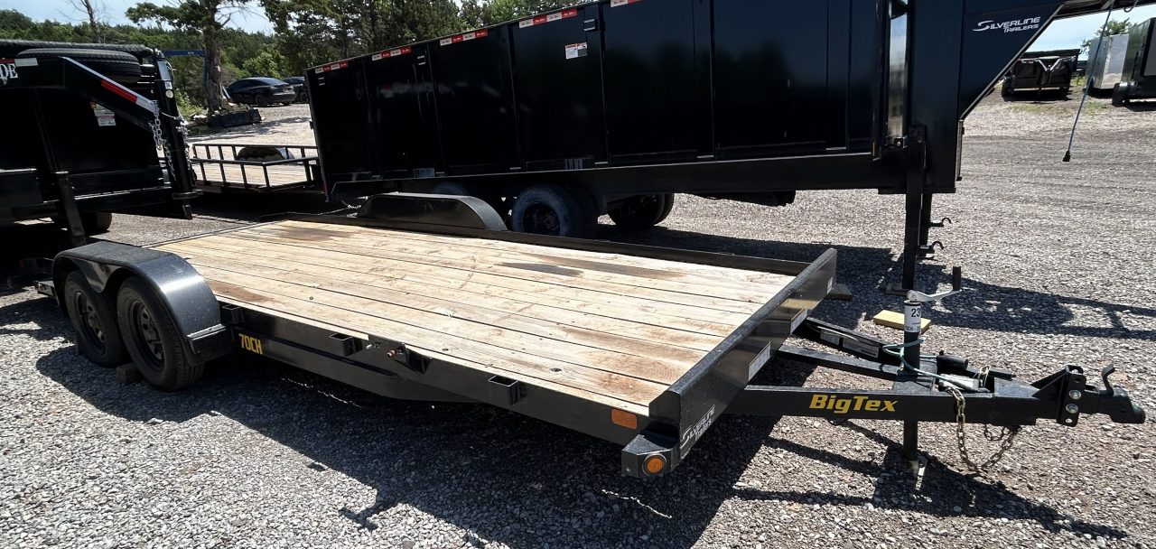 Used USED/ REPO 2024 Big Tex Trailers 7x20 Tandem Axles-(3500lbs) Car Hauler - Ramps