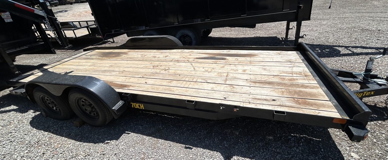 Used USED/ REPO 2024 Big Tex Trailers 7x20 Tandem Axles-(3500lbs) Car Hauler - Ramps