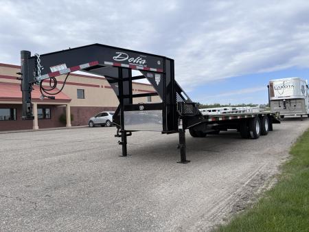 New 2026 Delta Mfg 21' + 5" Gooseneck Flatbed Trailer