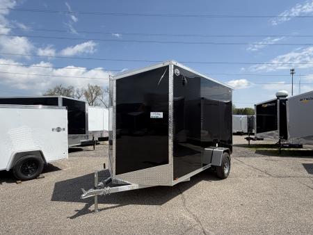 New 2027 6 X 12 Lightning ALL ALUMINUM Enclosed Trailer with 7ft Interior with ramp - Rear Spoiler