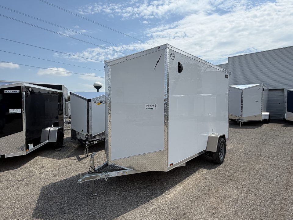 New 2027 6 X 12 Lightning ALL ALUMINUM Enclosed Trailer with 7ft Interior with ramp - Rear Spoiler