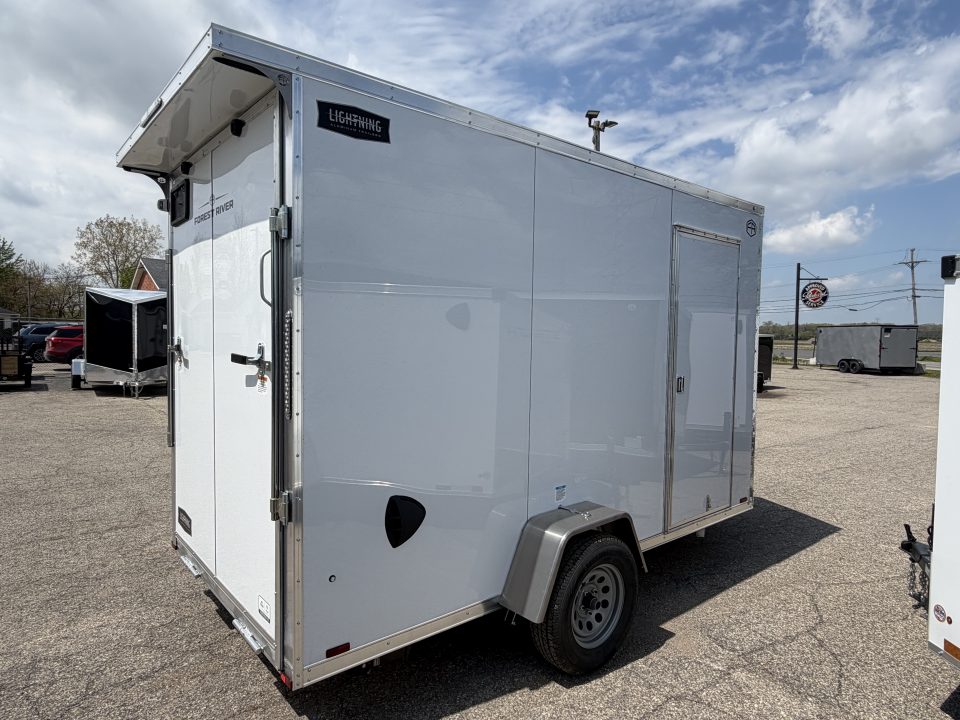 New 2027 6 X 12 Lightning ALL ALUMINUM Enclosed Trailer with 7ft Interior with ramp - Rear Spoiler