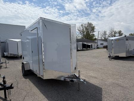 New 2027 6 X 12 Lightning ALL ALUMINUM Enclosed Trailer with 7ft Interior with ramp - Rear Spoiler