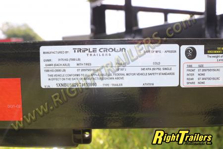 New 2026 Triple Crown Trailers 7X16 Utility Trailer