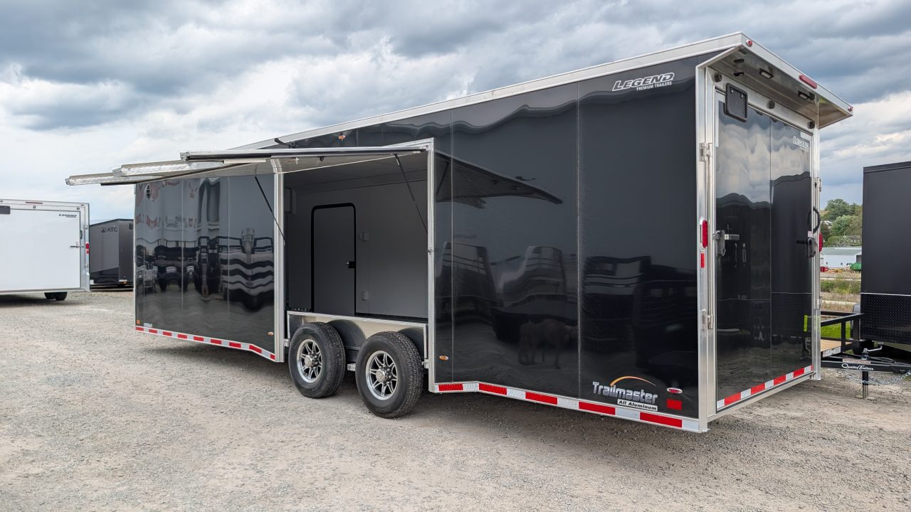 New 2026 Legend 8.5 x 28 HD Trail Master Enclosed Race Car Hauler w/ Ramp Door (14K GVW)