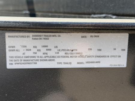 New 2026 Diamond T 8.5-24 Deckover TILT Equipment Hauler 16K GVWR