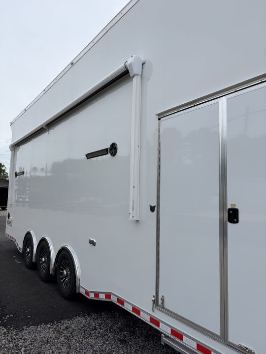 New 2026 Haulmark 32 EDGE Aluminum Stacker, .050 Upgrade, Premium Escape Door, Fully Finished, Lift, Awning, Air Prep