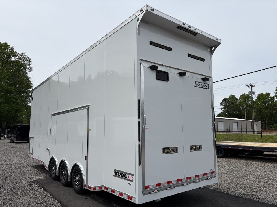 New 2026 Haulmark 32 EDGE Aluminum Stacker, .050 Upgrade, Premium Escape Door, Fully Finished, Lift, Awning, Air Prep