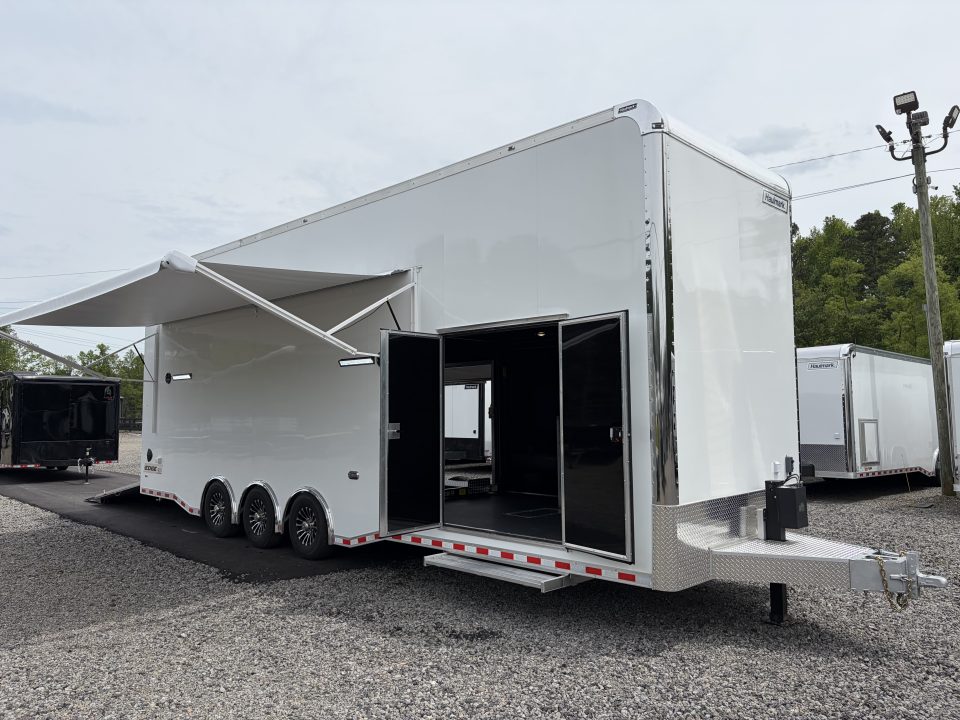 New 2026 Haulmark 32 EDGE Aluminum Stacker, .050 Upgrade, Premium Escape Door, Fully Finished, Lift, Awning, Air Prep