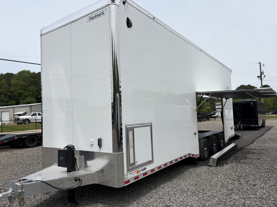 New 2026 Haulmark 32 EDGE Aluminum Stacker, .050 Upgrade, Premium Escape Door, Fully Finished, Lift, Awning, Air Prep