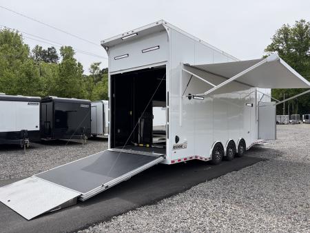 New 2026 Haulmark 32 EDGE Aluminum Stacker, .050 Upgrade, Premium Escape Door, Fully Finished, Lift, Awning, Air Prep