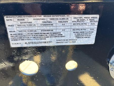 New 2027 Behnke FB8X27PT-24E Utility Trailer