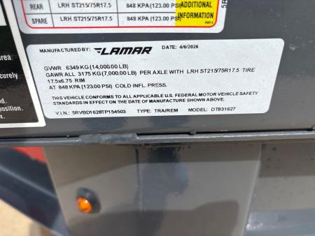 New 2026 Lamar Trailers DT831627-36 Dump Trailer