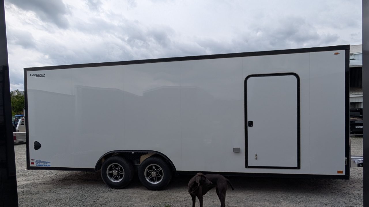 New 2026 Legend 8.5 x 22 + 2' V Thunder Enclosed Car Hauler w/ Ramp Door (84" Interior)