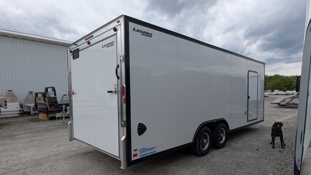 New 2026 Legend 8.5 x 22 + 2' V Thunder Enclosed Car Hauler w/ Ramp Door (84" Interior)