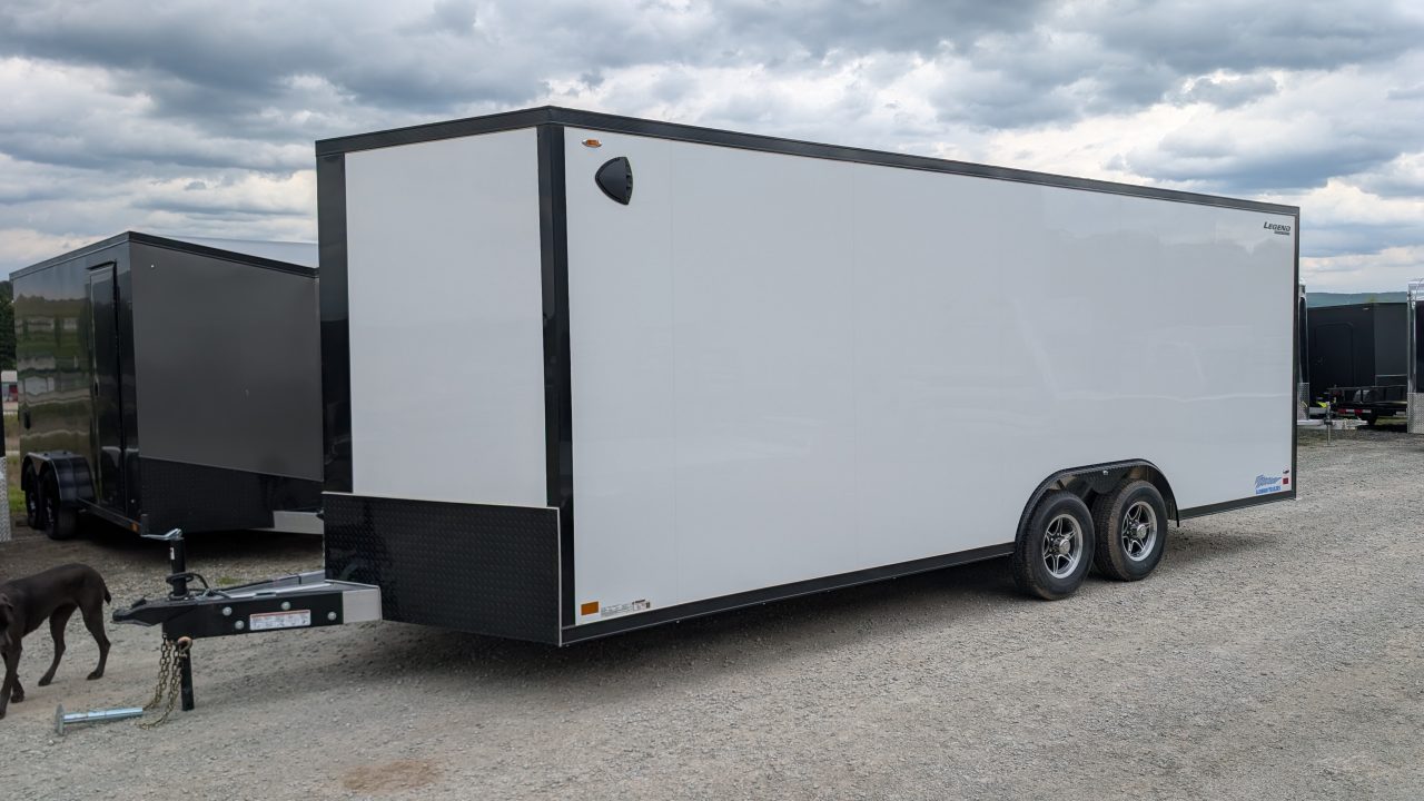 New 2026 Legend 8.5 x 22 + 2' V Thunder Enclosed Car Hauler w/ Ramp Door (84" Interior)