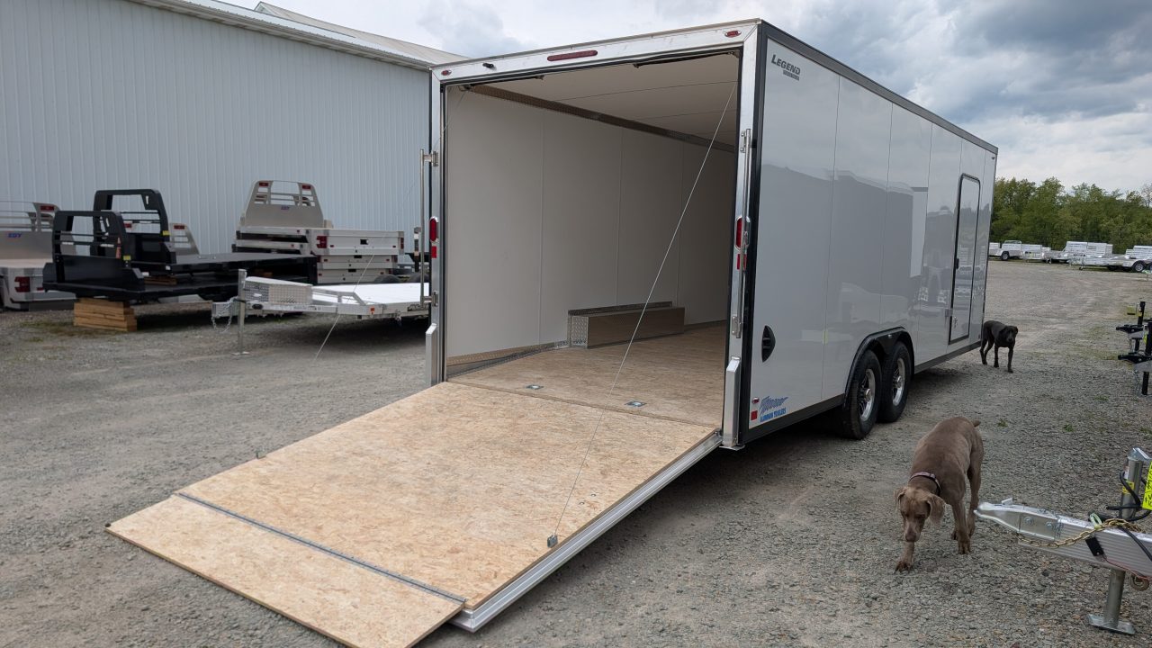 New 2026 Legend 8.5 x 22 + 2' V Thunder Enclosed Car Hauler w/ Ramp Door (84" Interior)