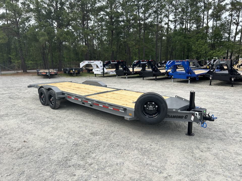 New 2026 Diamond C HDT210 Tilt Trailer 82X24 (16+8) 10K Axles, 12K Pop Up Winch, Hydraulic Jack , Fork Holders
