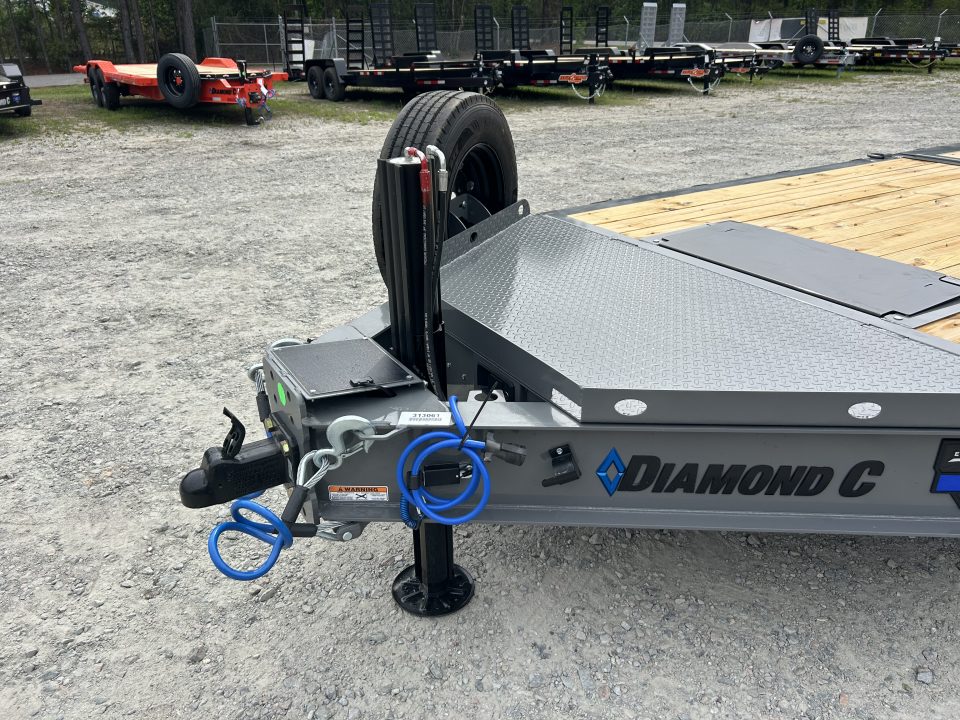 New 2026 Diamond C HDT210 Tilt Trailer 82X24 (16+8) 10K Axles, 12K Pop Up Winch, Hydraulic Jack , Fork Holders
