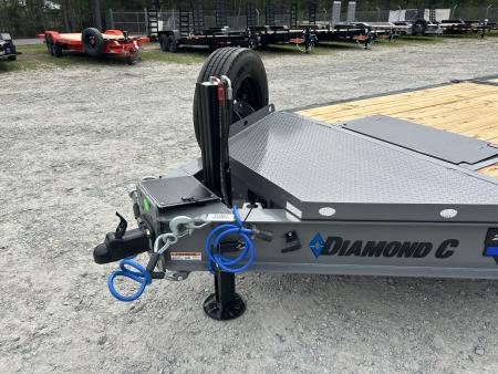New 2026 Diamond C HDT210 Tilt Trailer 82X24 (16+8) 10K Axles, 12K Pop Up Winch, Hydraulic Jack , Fork Holders