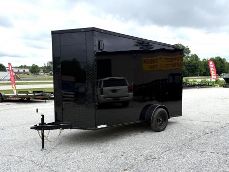 New 2026 6X12 SINGLE AXLE ENCLOSED TRAILER WITH BLACKOUT PACKAGE AND 7' ROOF