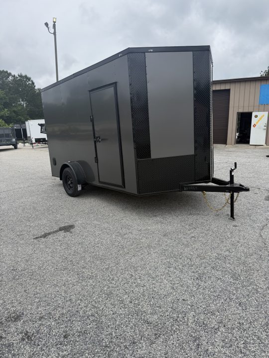 New 2026 7X12 SINGLE AXLE ENCLOSED TRAILER WITH BLACKOUT PACKAGE AND 7' ROOF