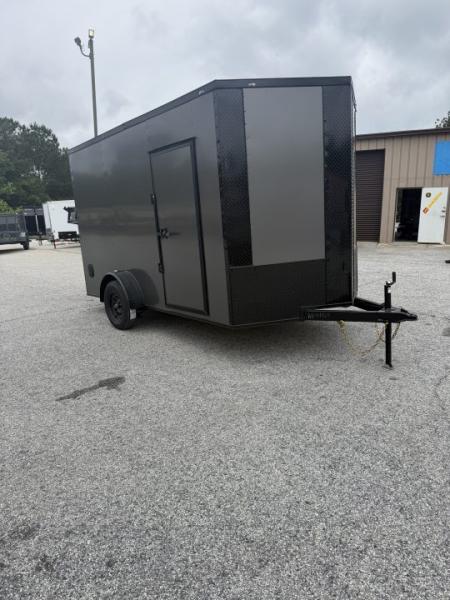 New 2026 7X12 SINGLE AXLE ENCLOSED TRAILER WITH BLACKOUT PACKAGE AND 7' ROOF