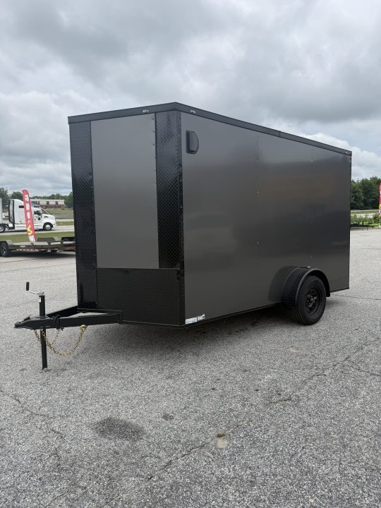 New 2026 7X12 SINGLE AXLE ENCLOSED TRAILER WITH BLACKOUT PACKAGE AND 7' ROOF