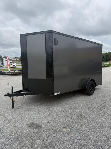New 2026 7X12 SINGLE AXLE ENCLOSED TRAILER WITH BLACKOUT PACKAGE AND 7' ROOF