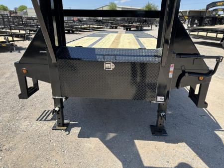 New 2026 East Texas Trailers 25' Tandem Dual Gooseneck Pierce Frame Macho Dove Tail Equipment Trailer