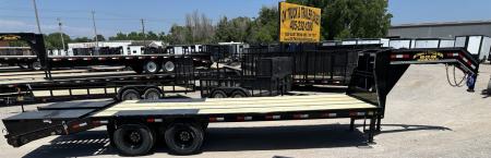New 2026 East Texas Trailers 25' Tandem Dual Gooseneck Pierce Frame Macho Dove Tail Equipment Trailer
