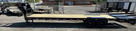 New 2026 East Texas Trailers 32' Tandem Dual Gooseneck Pierce Frame Macho Dove Tail Equipment Trailer