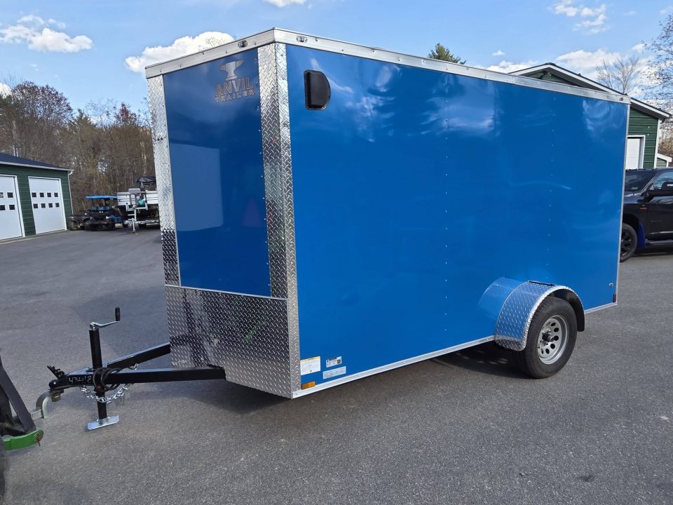 New 2026 Anvil 6X12 ENCLOSED CARGO TRIALER WITH REAR RAMP ELECTRIC BLUE Cargo / Enclosed Trailer