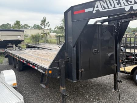 Consignment 2023 Anderson Manufacturing 8 x 24 Gooseneck Trailer Workhouse X-Series with Heavy Duty Ramps Equipment Trailer