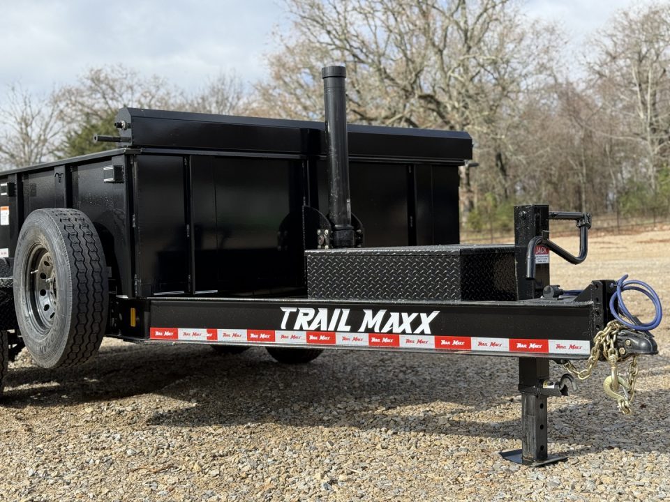 New 2026 Trail Maxx 83x14x2 Bumper Pull / Telescopic Hoist / 14 Ply Tires w/Spare / 14k GVWR Dump Trailer
