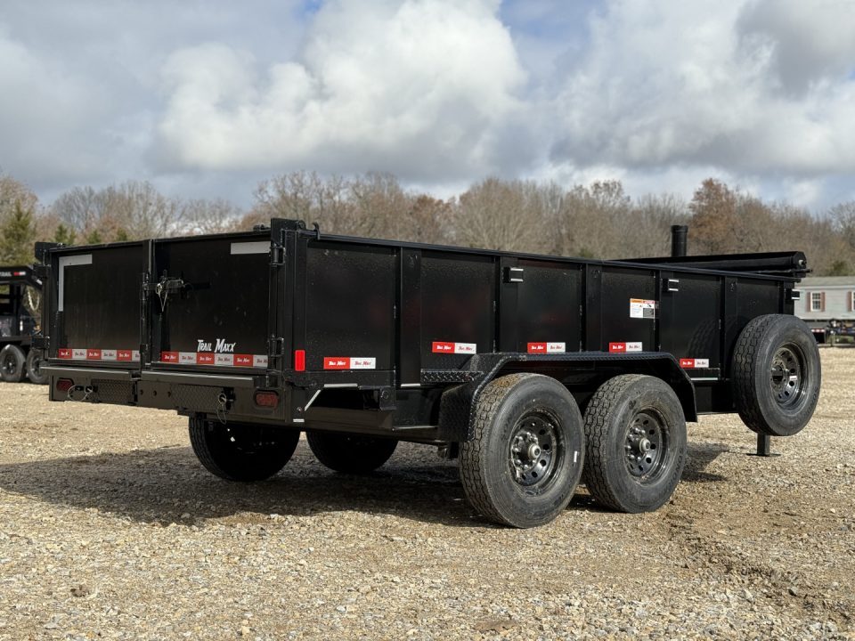 New 2026 Trail Maxx 83x14x2 Bumper Pull / Telescopic Hoist / 14 Ply Tires w/Spare / 14k GVWR Dump Trailer