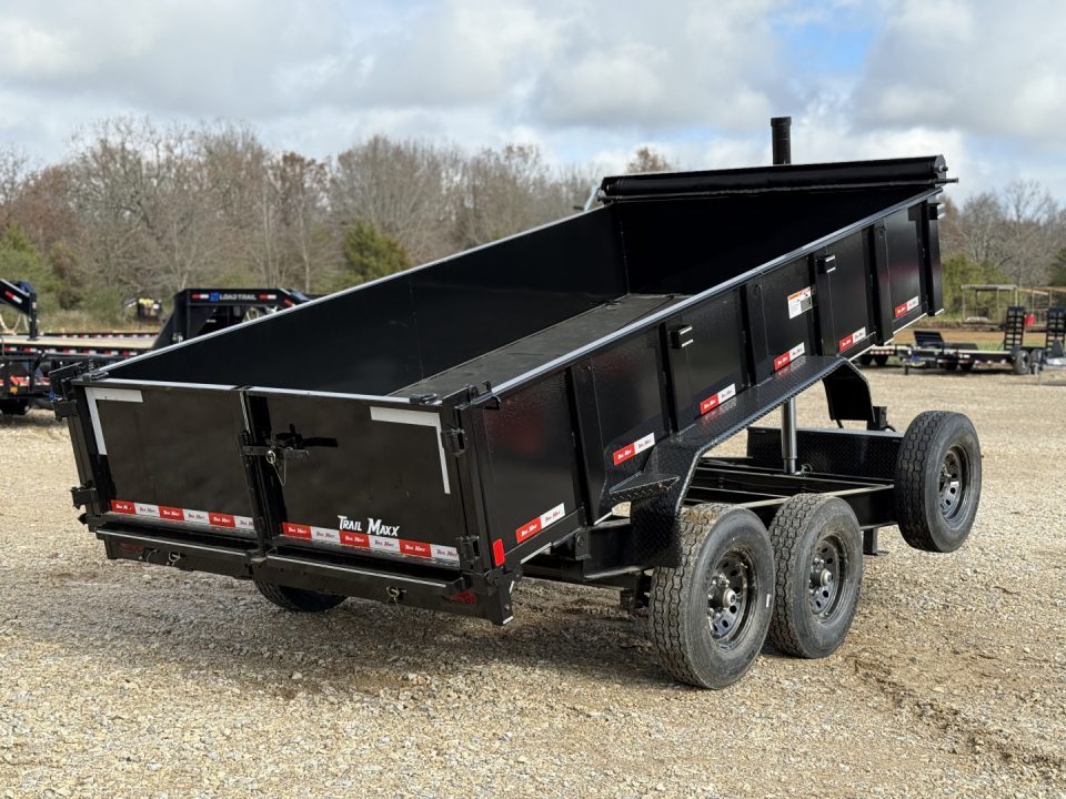 New 2026 Trail Maxx 83x14x2 Bumper Pull / Telescopic Hoist / 14 Ply Tires w/Spare / 14k GVWR Dump Trailer