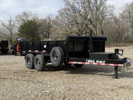New 2026 Trail Maxx 83x14x2 Bumper Pull / Telescopic Hoist / 14 Ply Tires w/Spare / 14k GVWR Dump Trailer