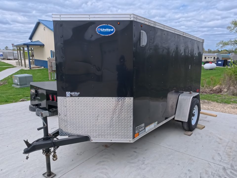 Used 2016 United Trailers 5 x 10 x 5 Cargo / Enclosed Trailer "Poor Man's Ice Castle" with 4 Floor Fishing Holes and New Tires