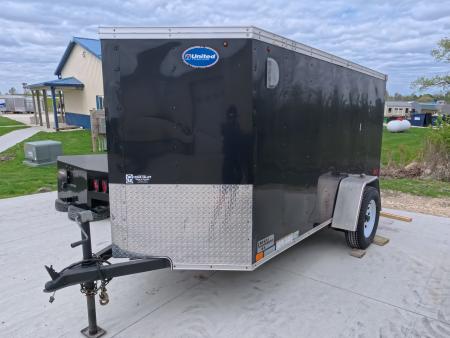 Used 2016 United Trailers 5 x 10 x 5 Cargo / Enclosed Trailer  Poor Man's Ice Castle  with 4 Floor Fishing Holes and New Tires
