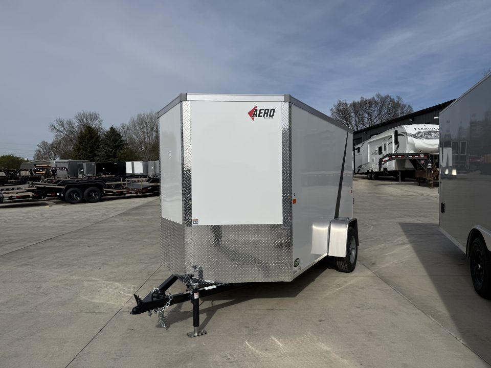 New NEW 2026 AERO 6x10 +2 V WHITE Interior QUALITY Enclosed Rear Ramp Cargo Trailer