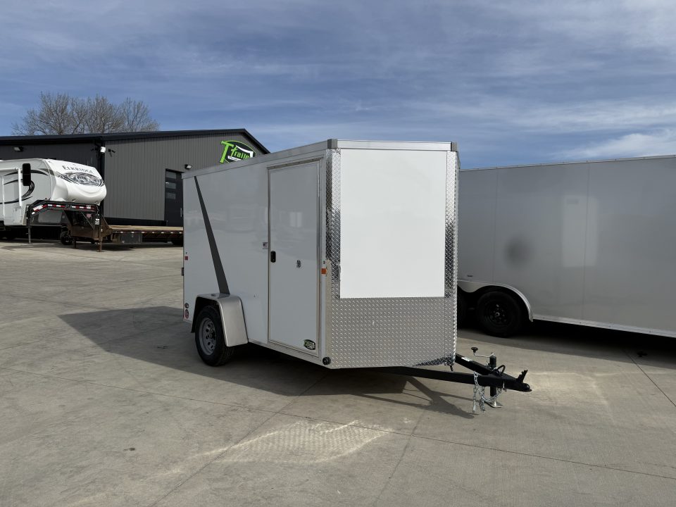 New NEW 2026 AERO 6x10 +2 V WHITE Interior QUALITY Enclosed Rear Ramp Cargo Trailer