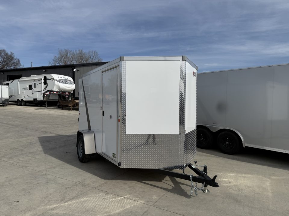 New NEW 2026 AERO 6x10 +2 V WHITE Interior QUALITY Enclosed Rear Ramp Cargo Trailer