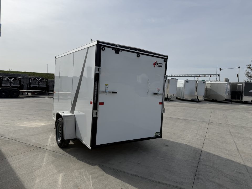 New NEW 2026 AERO 6x10 +2 V WHITE Interior QUALITY Enclosed Rear Ramp Cargo Trailer